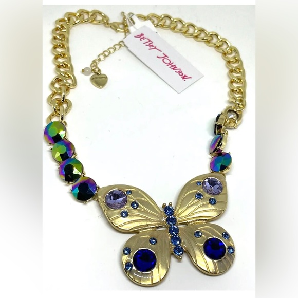 Betsey Johnson Buggin Out Butterfly Collar Necklace Multi NWT - Picture 4 of 5